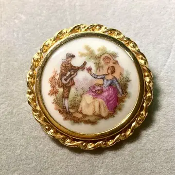 리모주 브로치 골드 컬러 귀부인 신사 빈티지 여성용