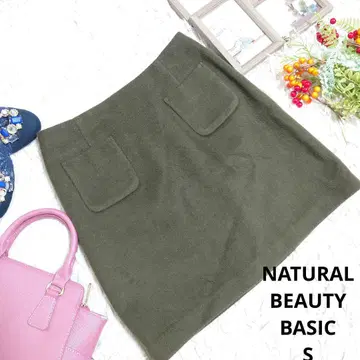 NATURAL BEAUTY BASIC 울 스커트 ( S ) 카키