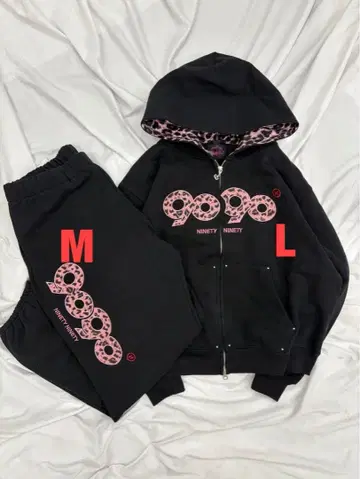 90 OG 로고 집 후디 셋업