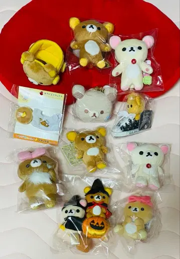 리락쿠마 묶음 판매 걸이 봉제 인형 옷 입히기 손바닥 인형 외 12점