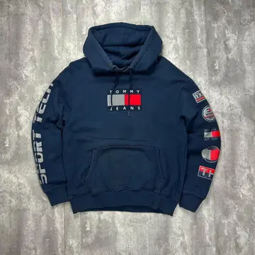 타미진스 자수 로고 소매 로고 후드 맨투맨 네이비 M 6085