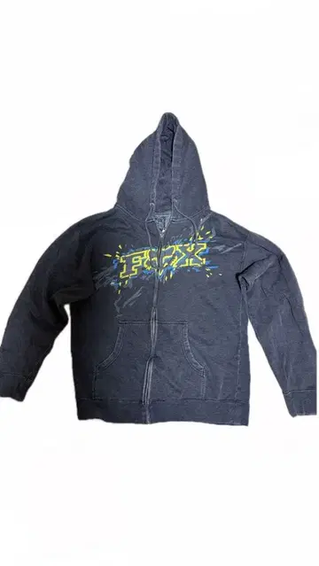 다크 그레이 풀 집업 후드티 그래픽