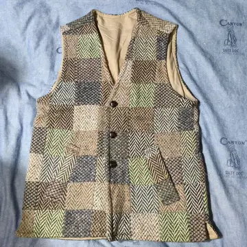 Hanna Hats 트위드 패치워크 울 베스트 아일랜드 제조