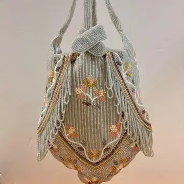 새상품급 빈티지 레트로 비즈 백 기모노 가방 파티 백 그레이