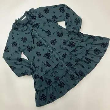 [새상품급] 핑크하우스 장미 플로키 프린트 튜닉 원피스