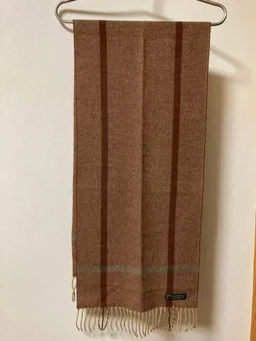 이탈리아제 100% 캐시미어 브라운 스트라이프 머플러