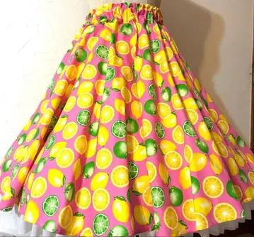 레몬 프린트 올디스 로큰롤 50년대 피프티즈