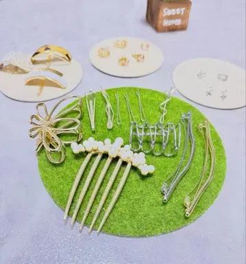 헤어 액세서리 세트 골드 실버