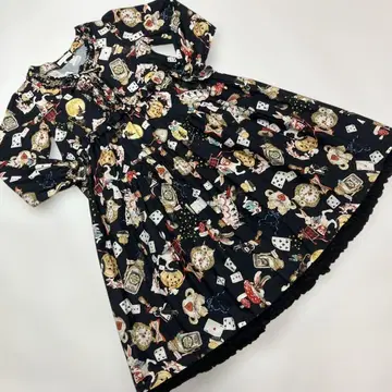 [시착만 한 상품] 핑크하우스 토끼 트럼프 무늬 원피스/2025년 가을