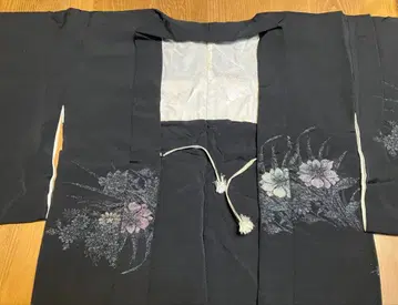 꽃무늬 기모노 겉옷 블랙