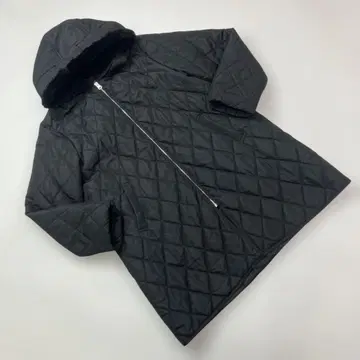 핑크하우스 블랙 후드 보아 퀼팅 자켓