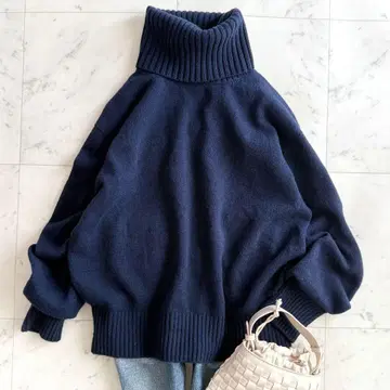 새상품급 프레임워크 울 캐시미어 터틀넥 볼륨 슬리브 니트