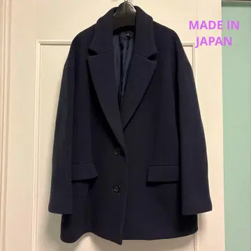 INDIVI 네이비 테일러드 코트