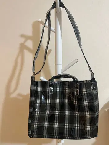 TEMBEA 체크 무늬 PVC 방수 토트/숄더백