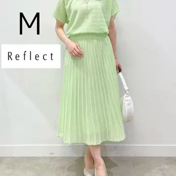 [ 새상품 ] 리플렉트 시어 자카드 플레어 스커트 M 9호 라이트 그린
