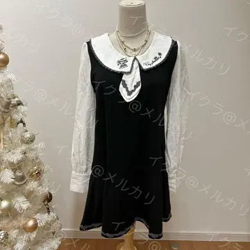 엑시즈팜 세일러풍 원피스 블랙 M