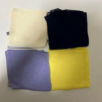 언클라인 ANNE KLEIN 쉬폰 스카프 4개 실크 100% 새상품