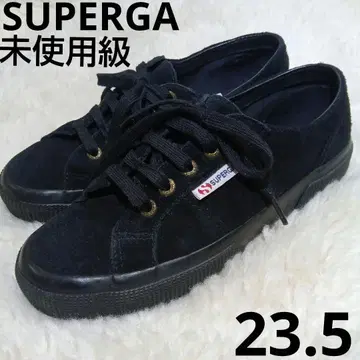 미사용급 superga 스니커즈 37 23.5 스페루가 블랙 스웨이드