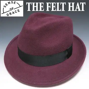 새상품 센스 오브 그레이스 펠트 울 중절모 보라색 사이즈 조절 가능 모자