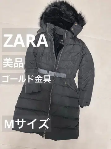 새상품급 ZARA 후드 부착 롱 다운 자켓 벨트 부착