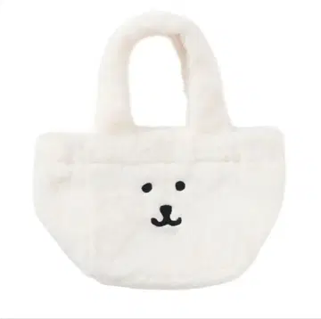 나가노 캐릭터즈 퍼 토트백 곰 페이스 화이트