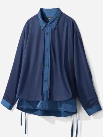 새상품 카사네 레이어드 셔츠 블루