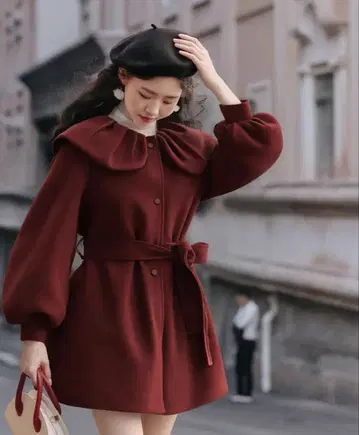 옷깃이 귀여운 겨울 코트 외출, 모임, 데이트, 여행에 최적