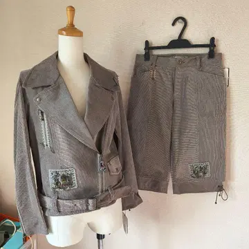 미사용 오레보레 브라 코듀로이 라이더 자켓 셋업