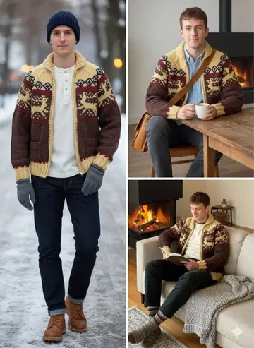 90s 빈티지 카우친 스웨터 Country Song PLEBO