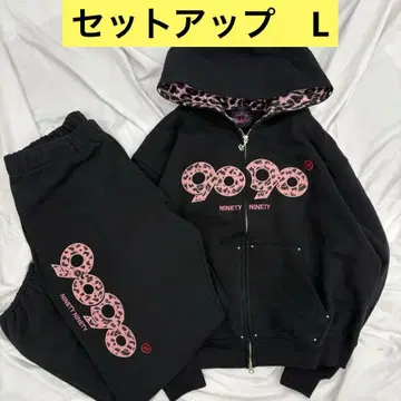 9090 girl OG Logo 셋업 black pink L