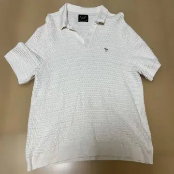 Abercrombie & Fitch 화이트 피케 셔츠 아바클로 니트
