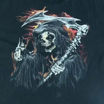 그림리퍼 그래픽 T셔츠 블랙 XL USA제