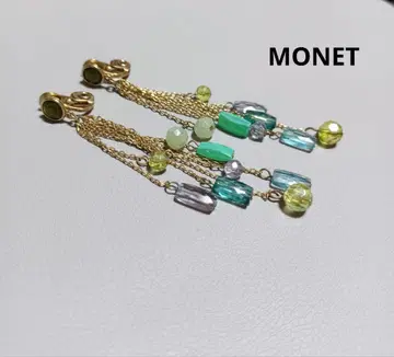 a15 MONET 컬러풀 비즈 프린지 귀찌 스윙 레어