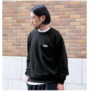 크루넥 맨투맨 기나시 사이클 미사용 새상품 L 블랙 미사용 새상품 로고