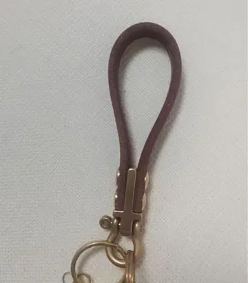 브라운 키링 골드 금장 장식