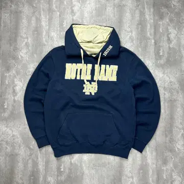 구제 의류 자수 칼리지 로고 노트담 후드 맨투맨 네이비 M 6091