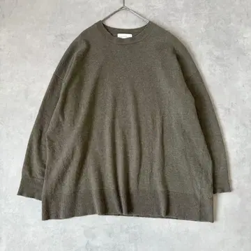 카구레 크루넥 니트 양모 캐시미어 F 루즈핏 올리브