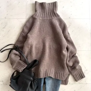 새상품급 슬론 3G 지롱램 캐시미어 터틀넥 니트 베이지