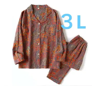 가격 인하 불가 꽃무늬 룸웨어 세트 면 100% 3L 더블 거즈 파자마