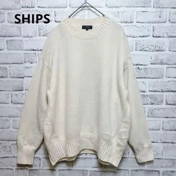 [쉽스] 니트 스웨터 울 캐시미어 화이트 부드러운 캐주얼
