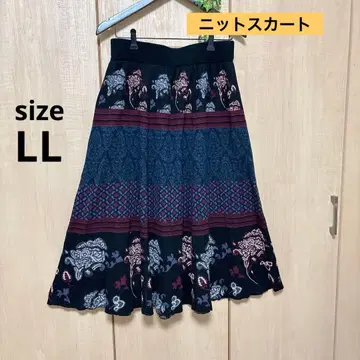 새상품 오샤레 워커 Plum design 자카드 니트 스커트