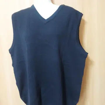 네이비 V넥 니트 베스트