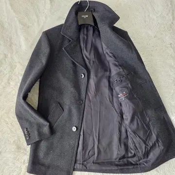 [ 새상품급/46 ] 에네스베 피 코트 자켓 양모 차콜 그레이 계열