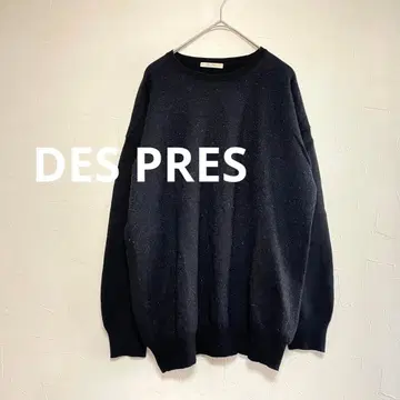 데프레 DES PRES 울 캐시미어 혼방 니트 스웨터 라메 블랙 S