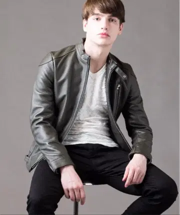 시착만 한 PHANTOM 시어링 가죽 싱글 라이더 자켓