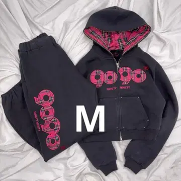 9090girl 로고 후드티 셋업