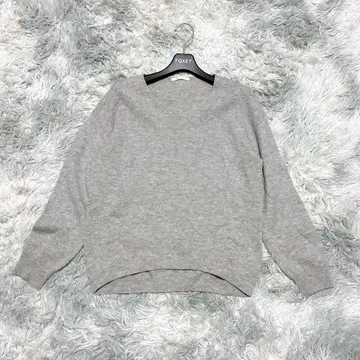 이네드 9 V넥 니트 스웨터 무지 그레이 출퇴근용 울 100%