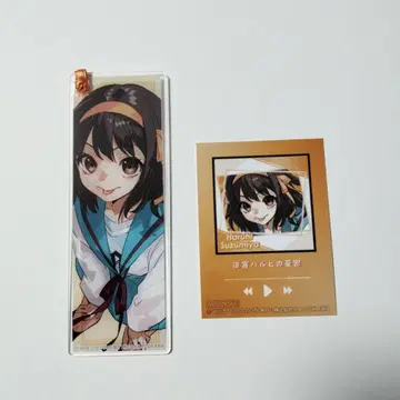 스즈미야 하루히 아크릴 책갈피 키링 특전 카드 세트