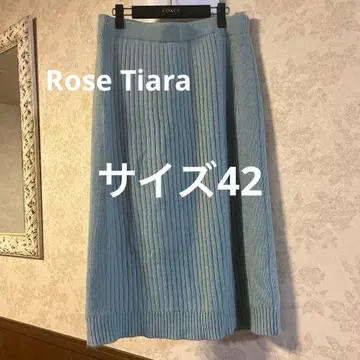 새상품급 빅 사이즈 42 로즈 티아라 허리밴딩 니트 스커트