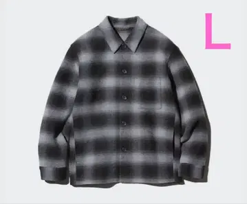 제조 중지 유니클로 더블 페이스 셔츠 자켓 L 사이즈 그레이 미사용